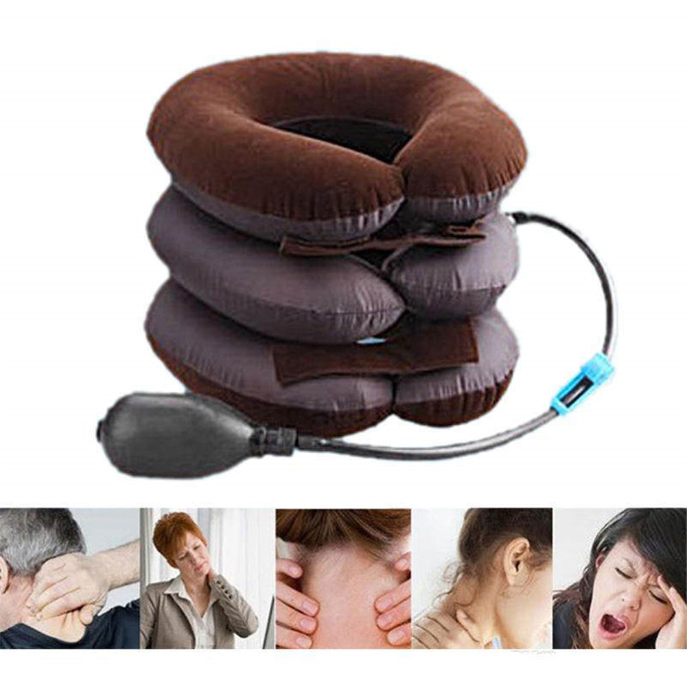 ASNOUIFU Cervical Neck Traction Device, Air Inflatable Adjustable Neck Pillow, Nerve Neck Stretcher Pain Relief Support Tool