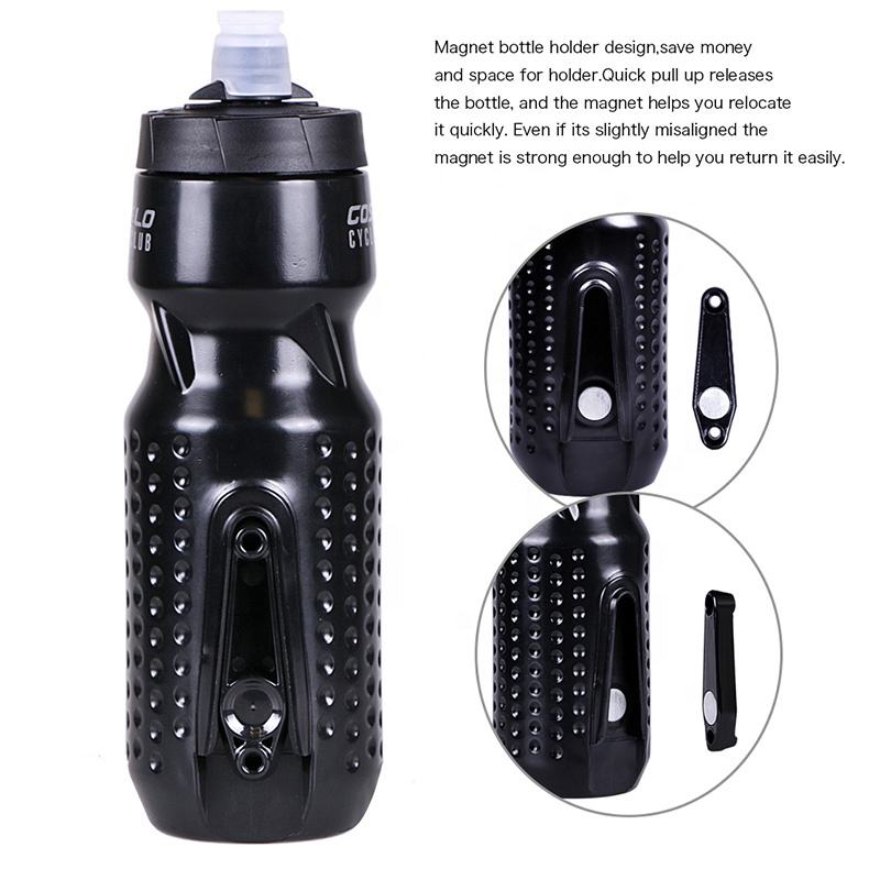 AGEKUSL Cycling Magnetic Mount Cage Bottles Cage Flask Pressing 710ml Bike Water Bottle For MTB Road Folding Bicycle