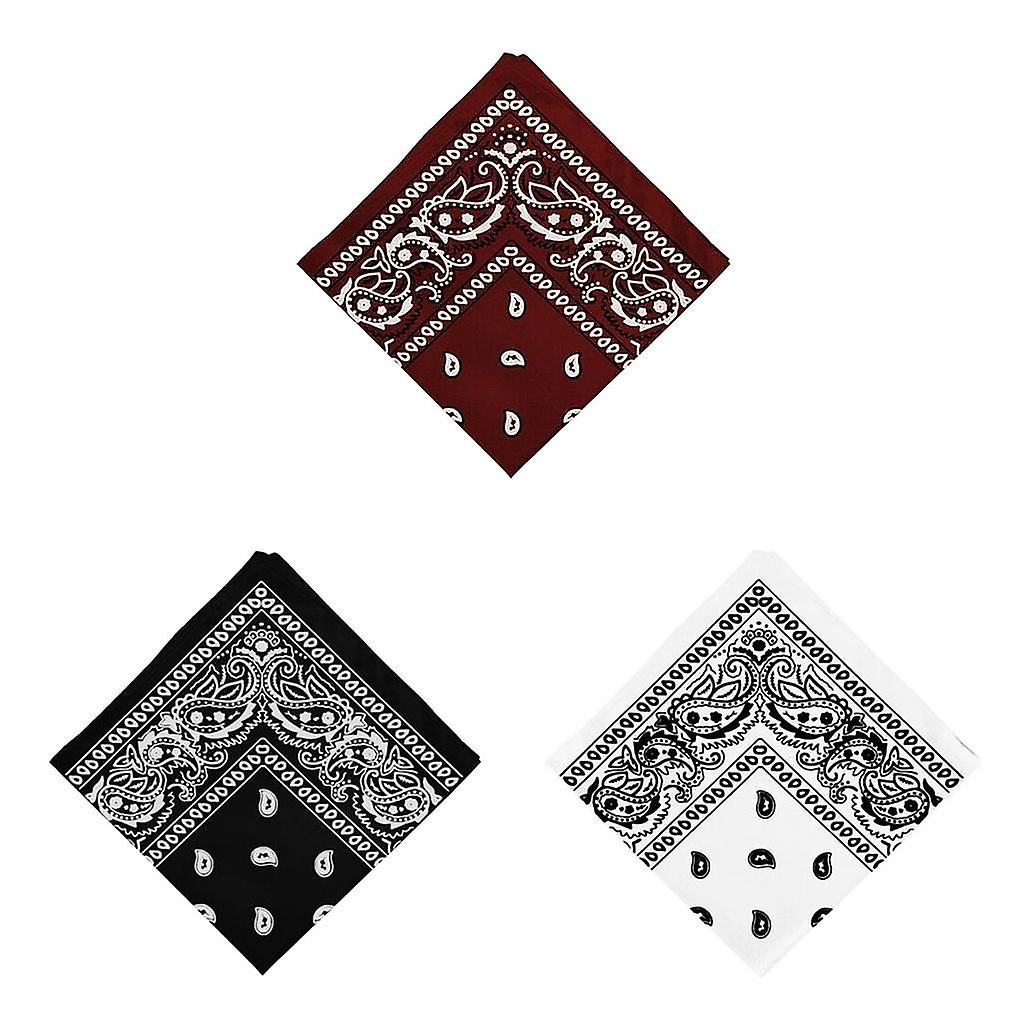 3pcs Cotton Paisley Print Paisley Bandana Head Wrap Headband Hair Band