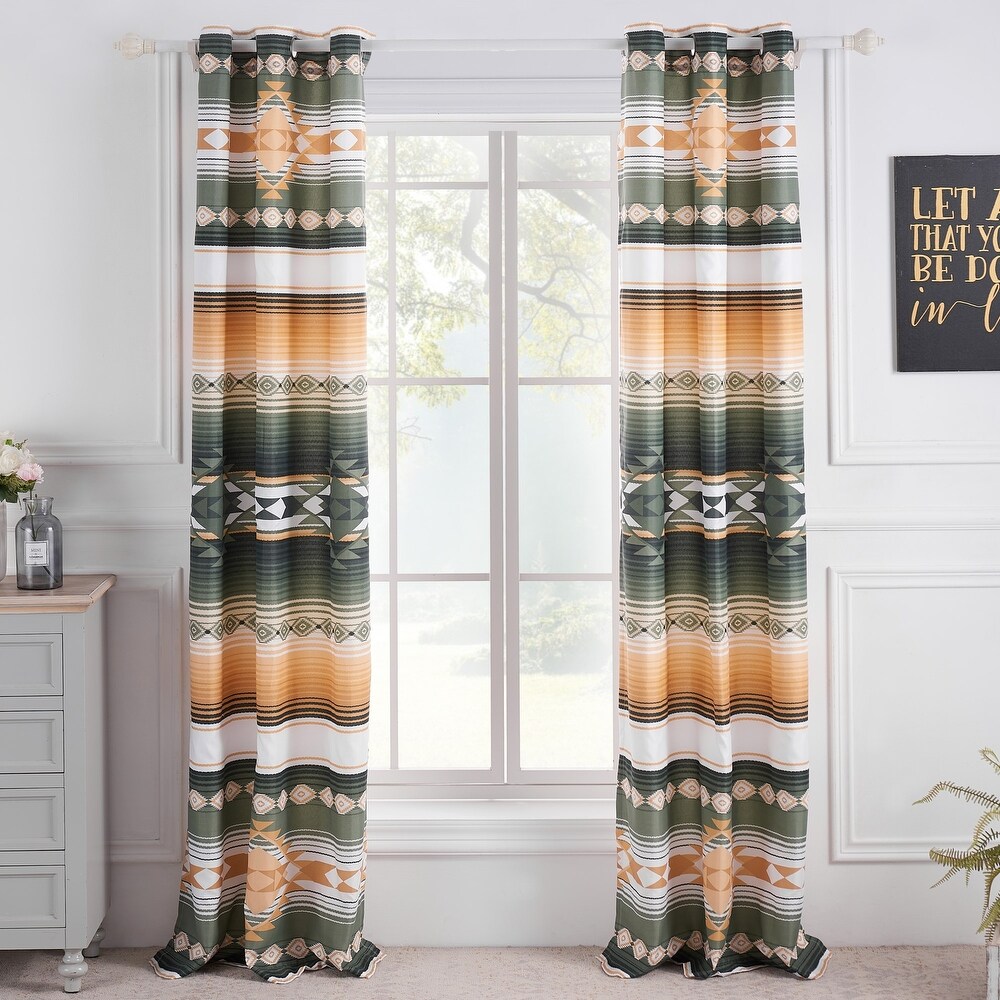 Greenland Home Fashions Zuma Grommet Top Curtains   84 W x 84 L