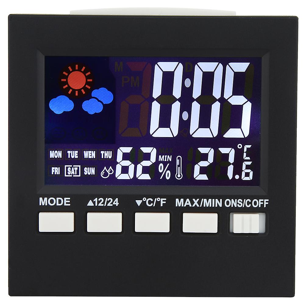 Multi purpose Sound Control Backlight Digital Alarm Clock Thermometer Hygrometer