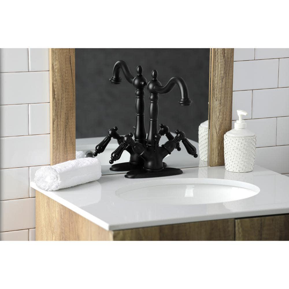 Kingston Brass Duchess 4 in Centerset 2Handle Bathroom Faucet in Matte Black