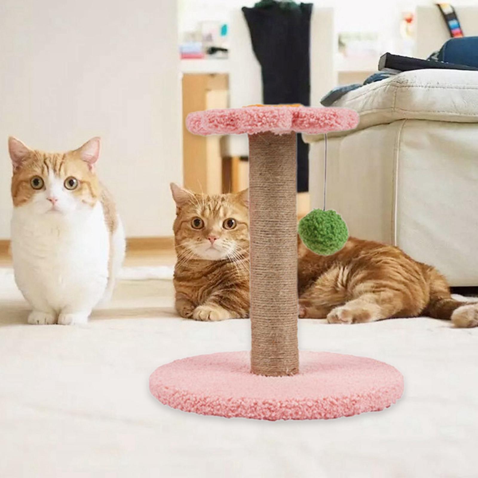 Cat Scratcher Interactive Toys Shelf Activity Center Sisal Cats Pink Flower