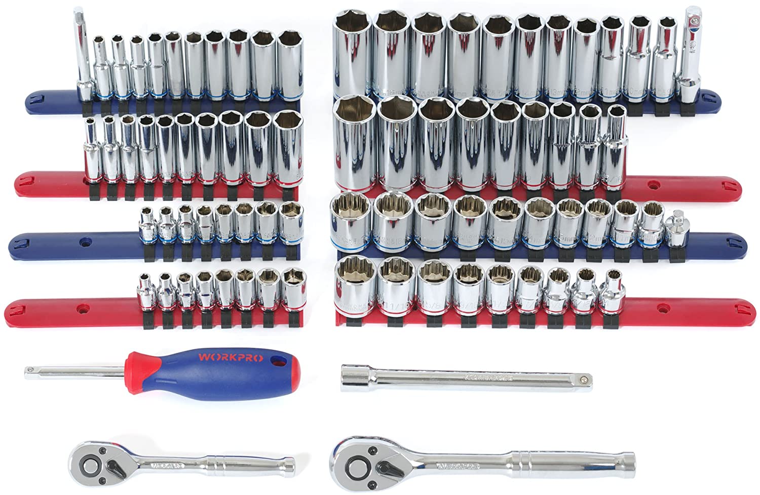 408-Piece Mechanics Tool Set with 3-Drawer Heavy Duty Metal Box (W009044A)