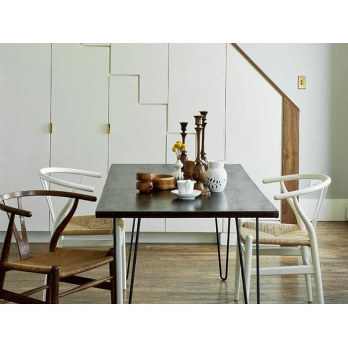 Set of 2 Modern Wood Elbow Chair Y Back For Kitchen Dining Room With Woven Wish Bone Seat Bedroom Restaurant Kitchen