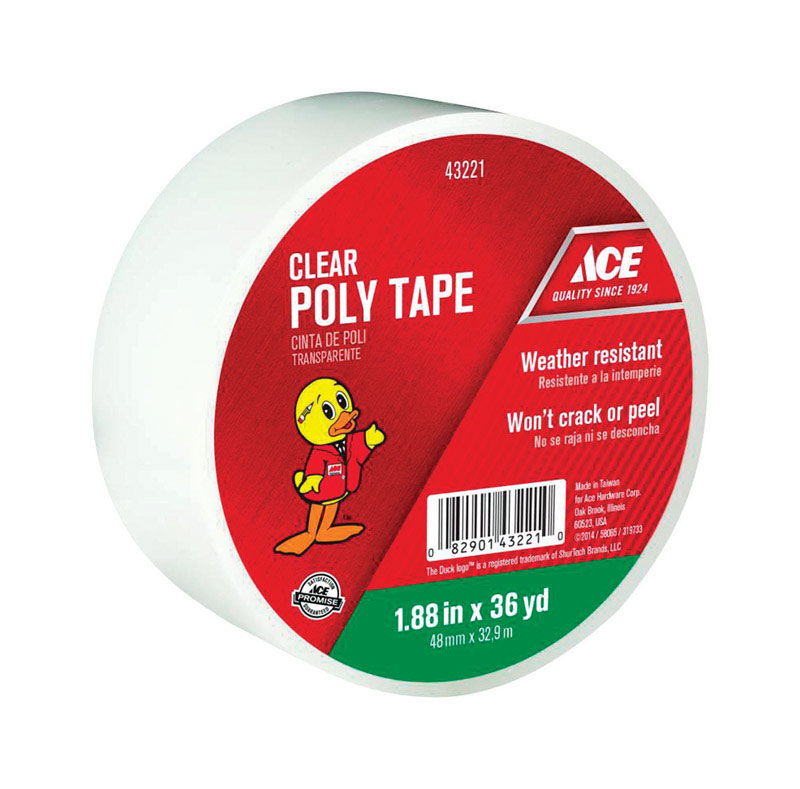 Ace 1.88 in. W X 36 yd L Clear Poly Tape