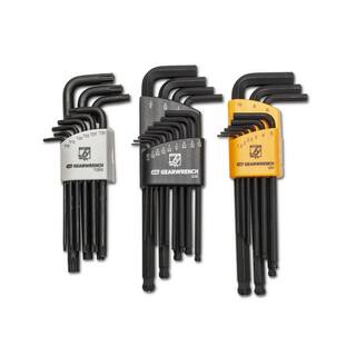 GEARWRENCH SAE Metric  Torx Magnetic Long Arm Hex Key set with Caddies (31-Piece) 83527