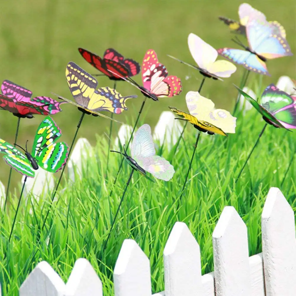 Garden Ornaments   Patio Decor Butterfly Party Waterproof Butterflies Stakes Butterflies on Picks Floral Supplies