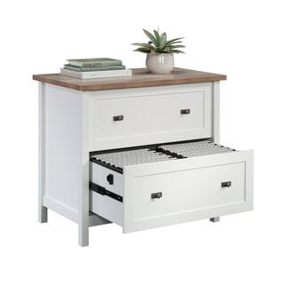 SAUDER Cottage Road 2-Drawer White 29 in. H x 33 in. W x 20 in. D Engineered Wood Lateral File Cabinet 430233