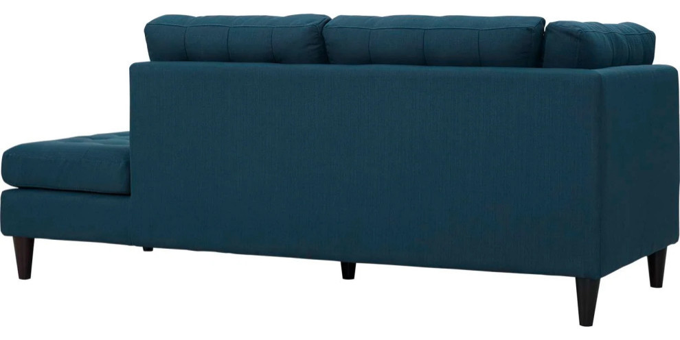 Melanie Azure Upholstered Fabric Right Facing Bumper   Midcentury   Indoor Chaise Lounge Chairs   by V.S.D Furniture  Houzz