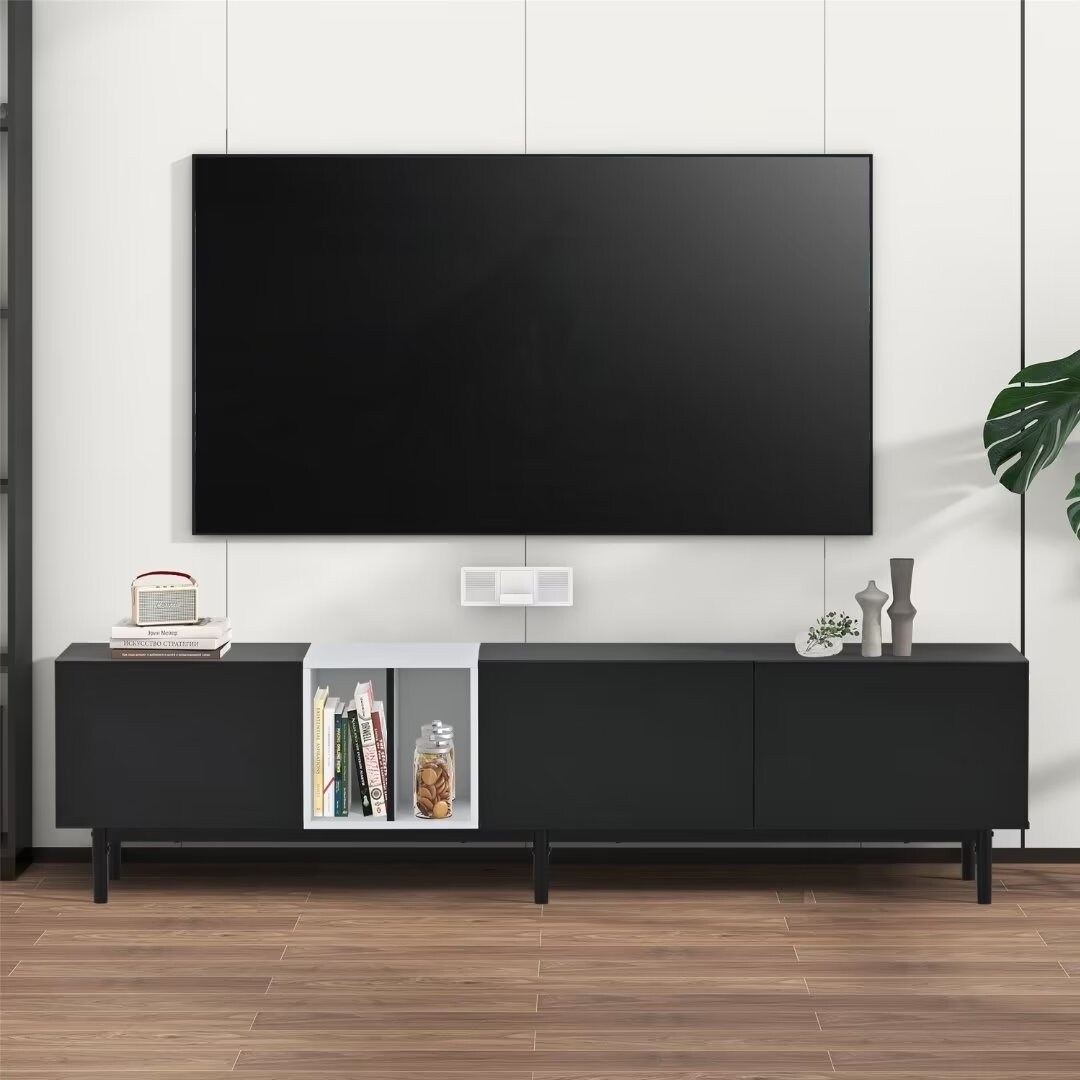 TV Stand for 80'' TV with 3 Doors，Entertainment Center - 83 inches