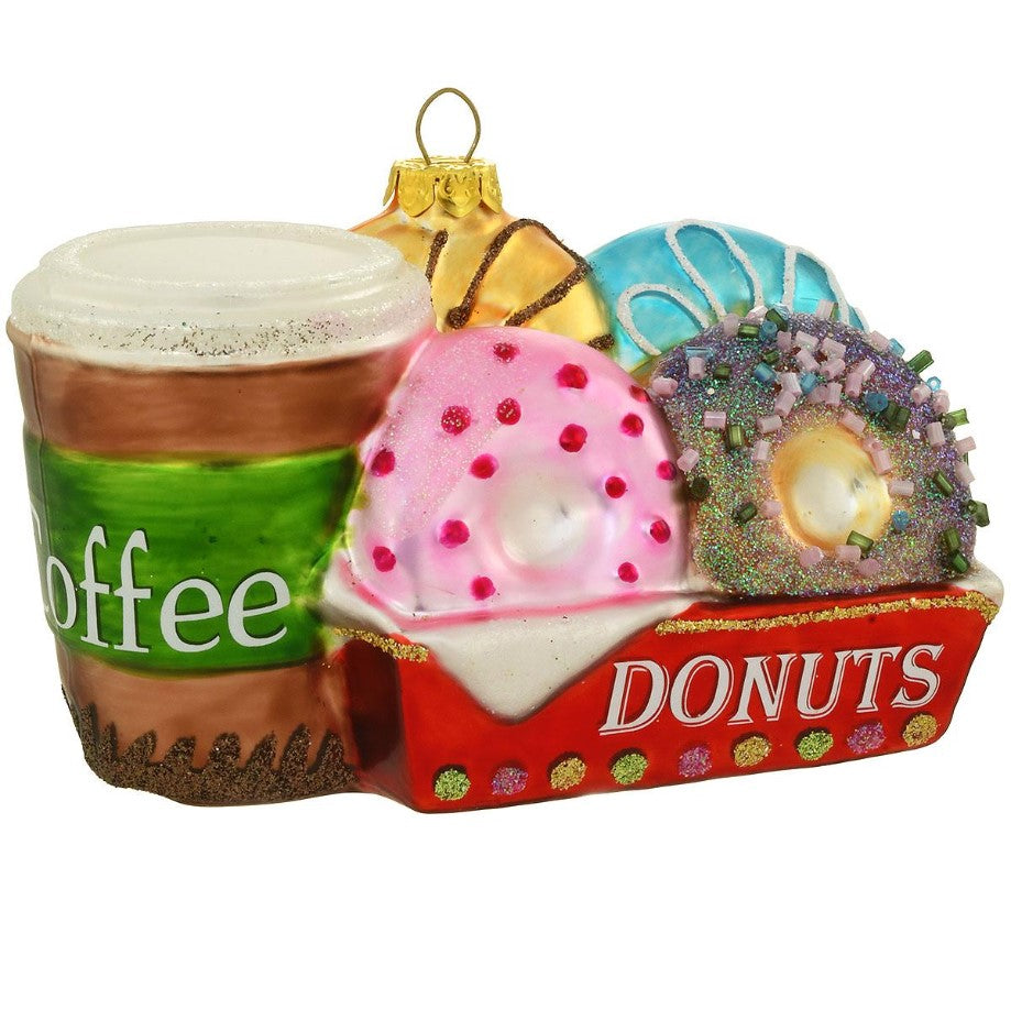 3 Donuts With Coffee Ornament