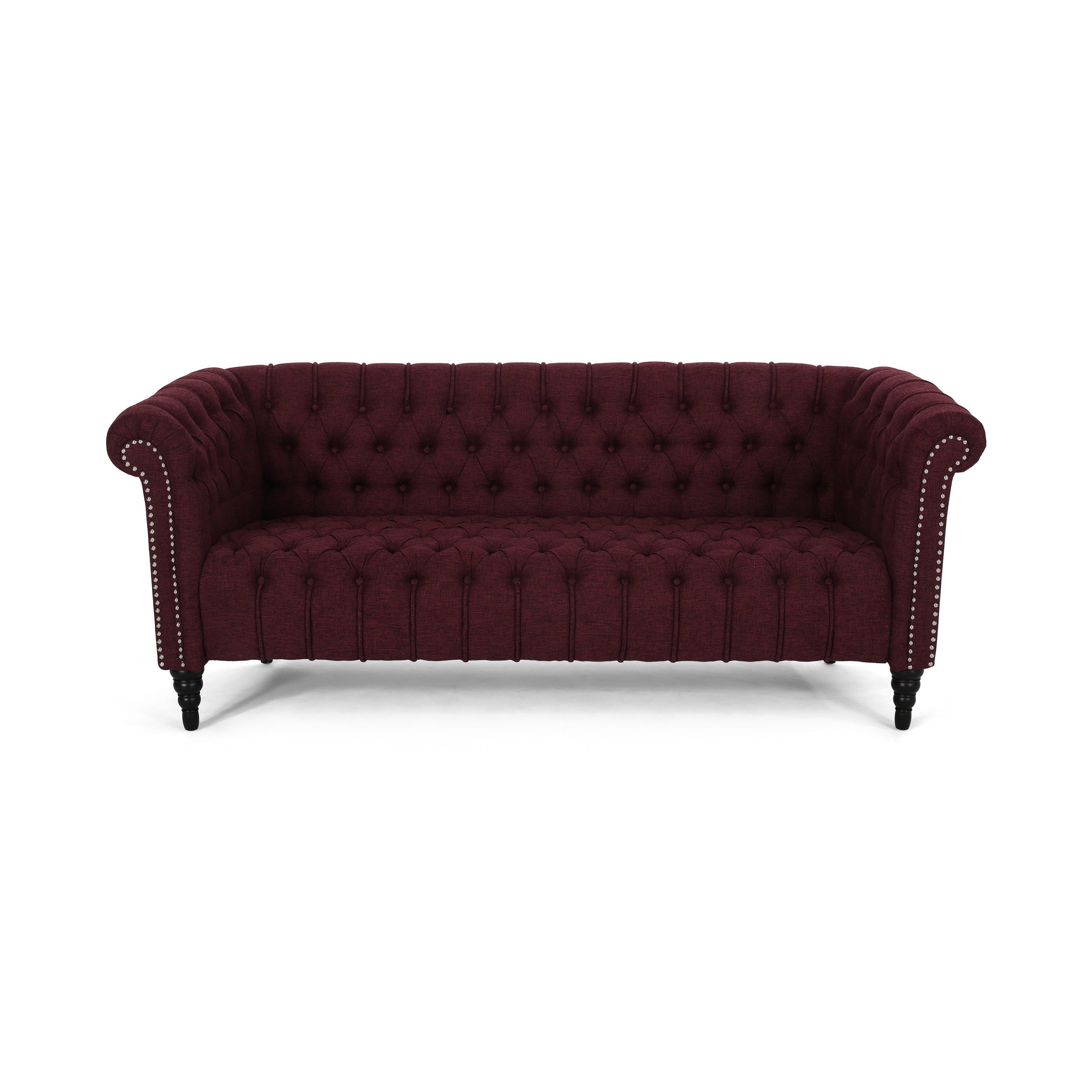 Edgar Button Tufted Rolled Back Upholstered Sofa