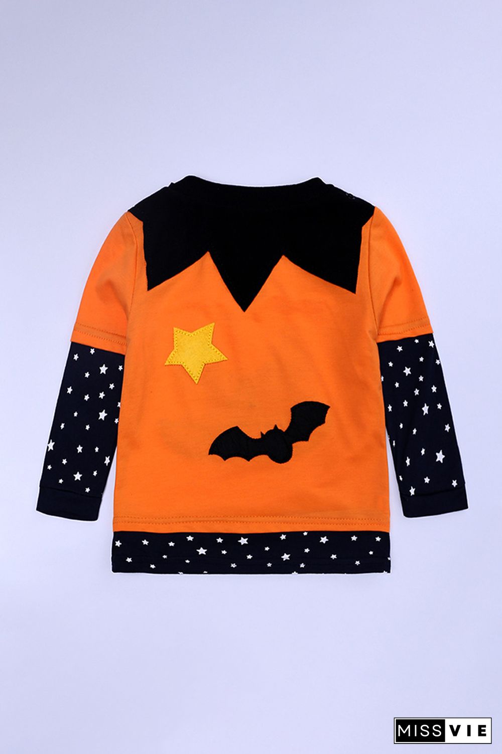 Halloween Pumpkin Long Sleeve Top Pants Cape Hat 4 pcs Set Wholesale