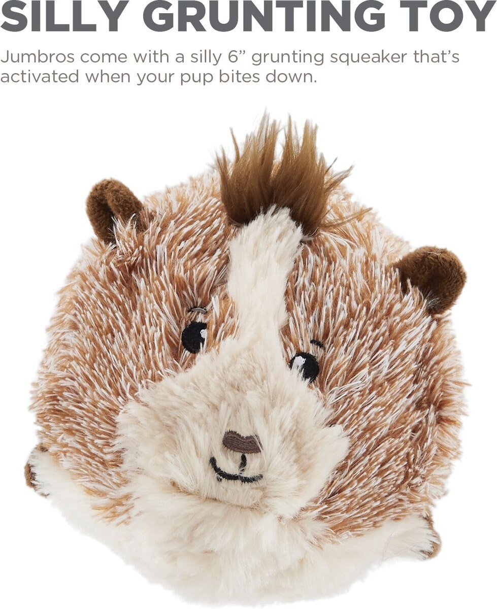 Outward Hound Jumbros Guinea Pig Grunting Ball Dog Toy， Brown， Medium