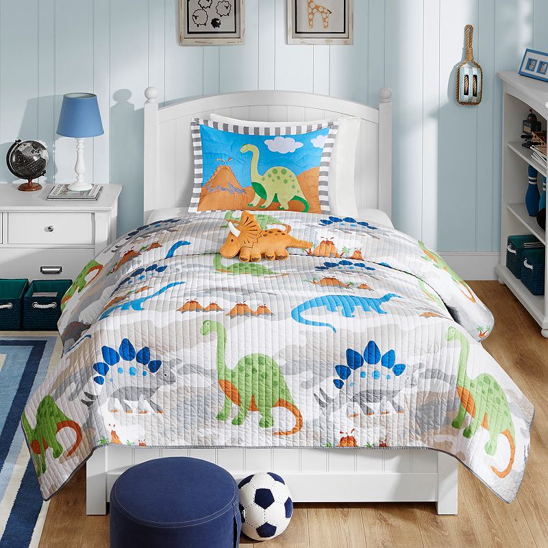 Mi Zone Kids Sharp Tooth Quilt Set with Throw Pillow