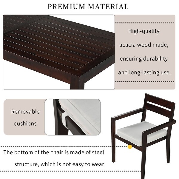 Acacia Wood Outdoor Dining Table And Chairs