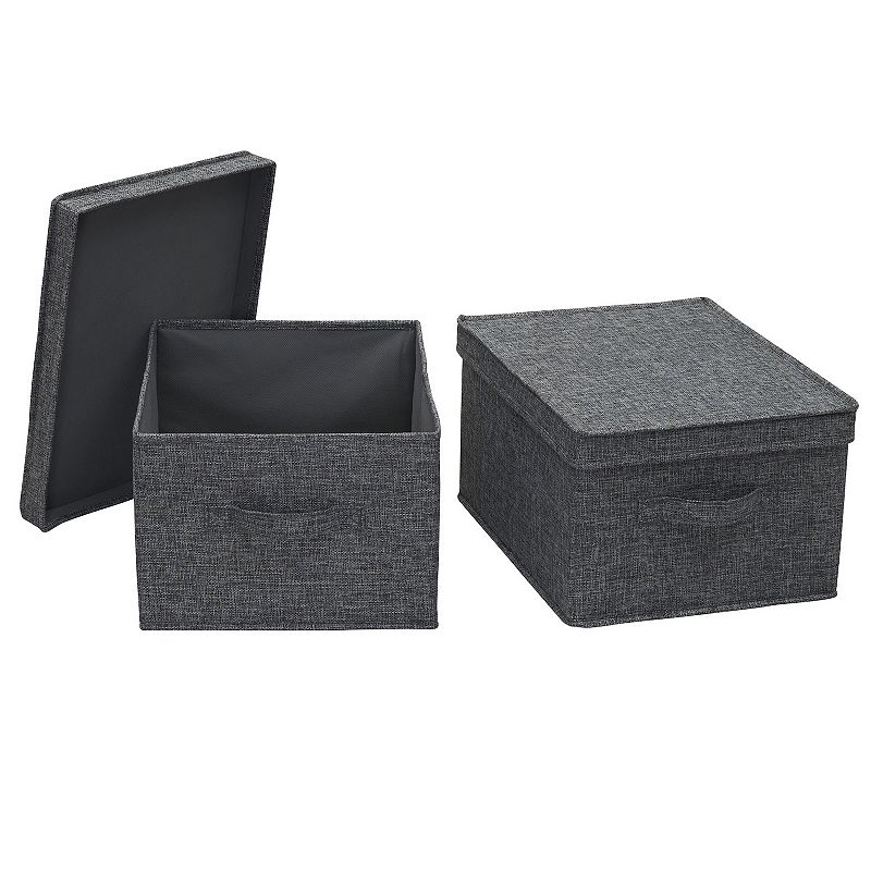 Household Essentials 2-piece Large Fabric Storage Bins with Lids