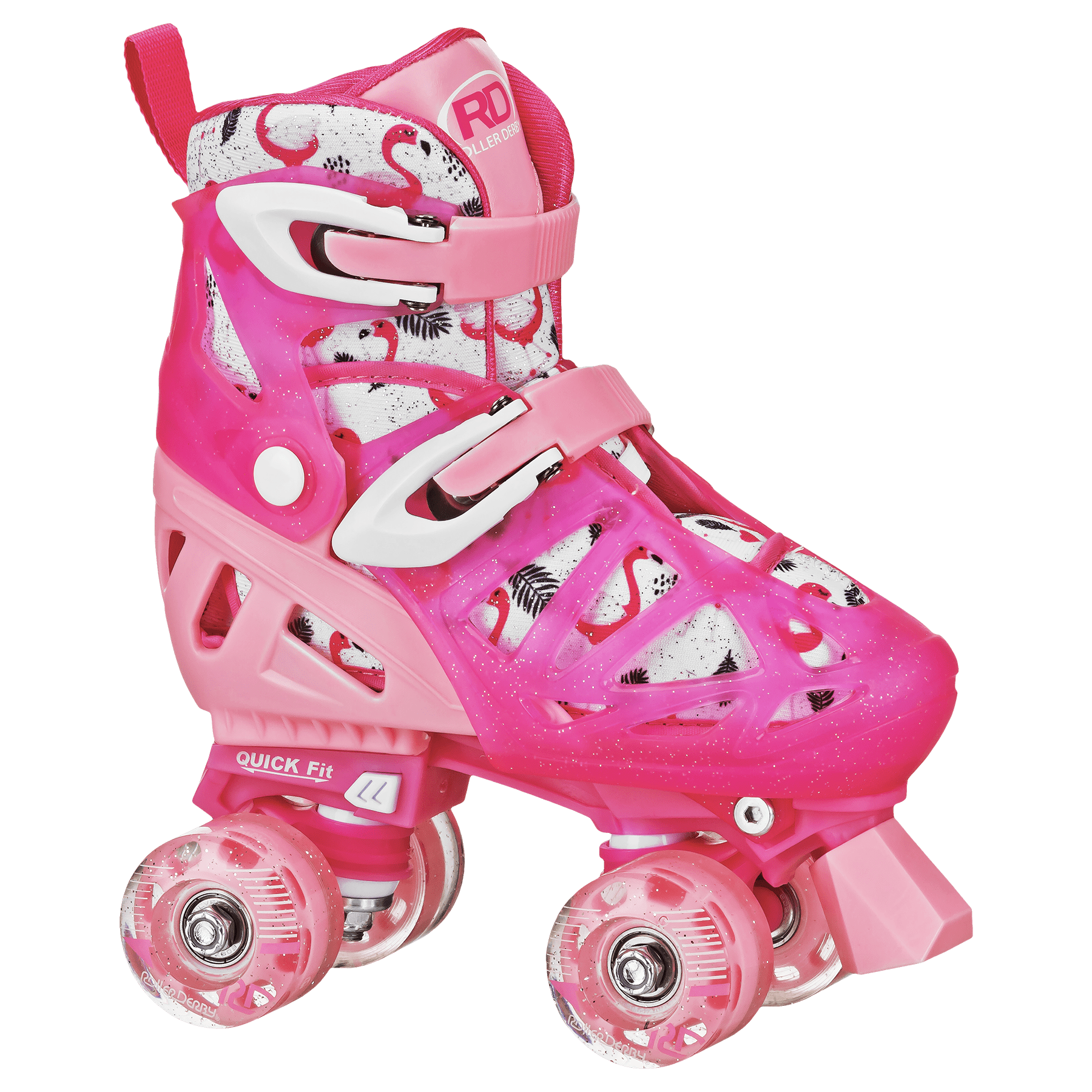 Roller Derby LTX500 Girls Adjustable Roller Skates Small (12-2) Pink Flamingo