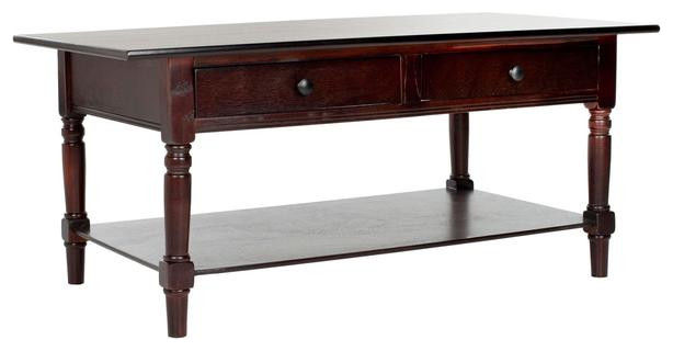 Katrina 2 Drawer Coffee Table Dark Cherry   Modern   Coffee Tables   by Virgil Stanis Design  Houzz