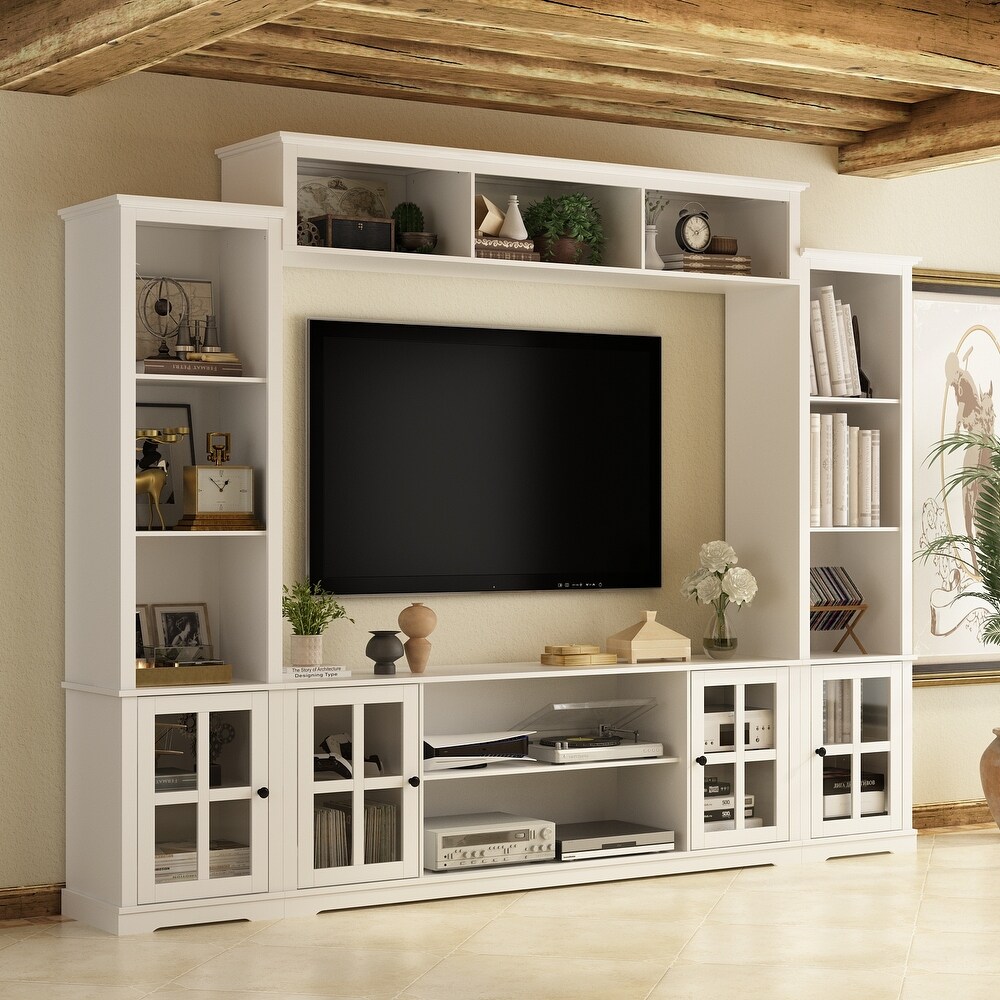 Wall Unit Entertainment Center Bookshelves TV Stand Display End Tables