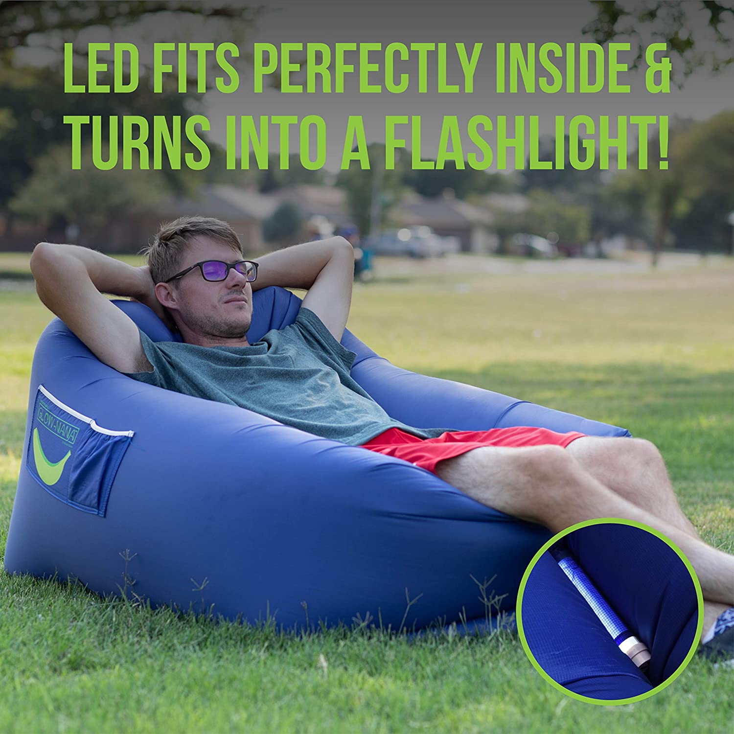 Rukket Sports Products Glow-Nana Light-Up Air Lounger (One Size)