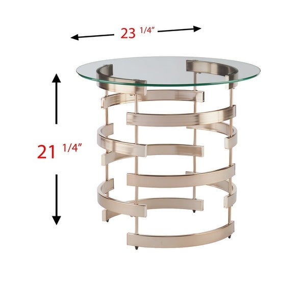 Sofie Contemporary End Table Glass and Champagne