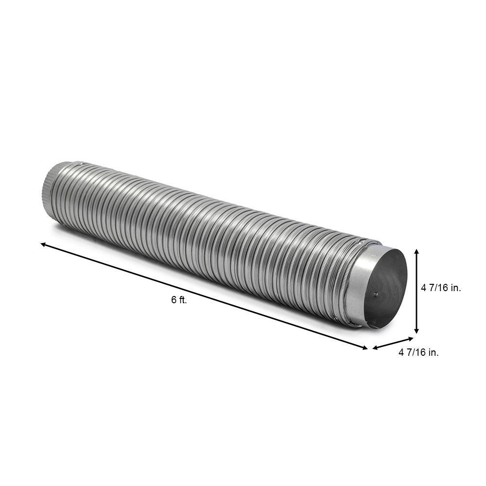 Everbilt 4 in. x 6 ft. Heavy Duty Aluminum Duct with Collars MFX46C2ULHD12