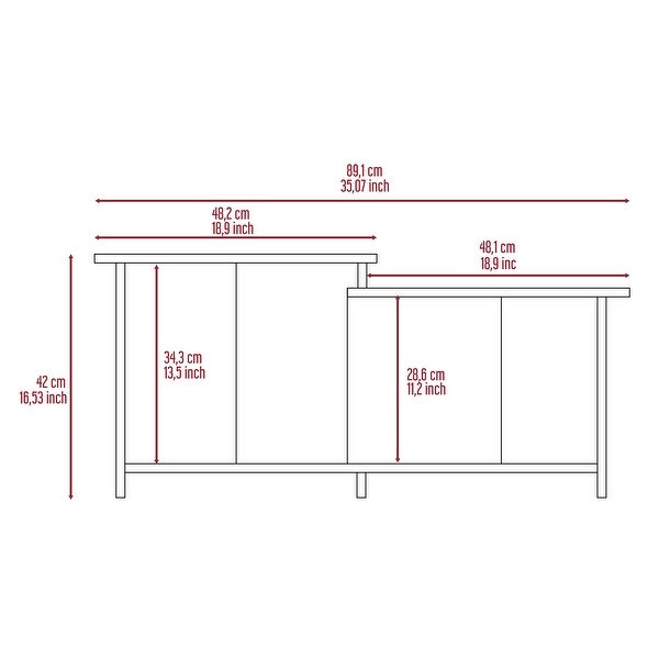 Minimalist Style Coffee Table with Lower Open Shelf for iving Room， Home， Office -Espresso， Easy Assemble