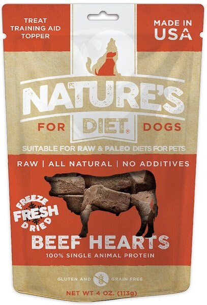 Nature's Diet Beef Heart Raw Freeze-Dried Dog Treats， 4-oz pouch