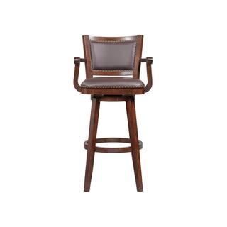 Boraam Broadmoor 34 in. Cappuccino Wood Swivel Extra Tall Barstool 51834