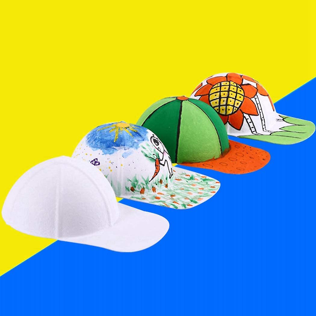 Diy Kids Baseball Caps Hats - White Diy Creative Painting Polyester Sun Hat Sports Cap For Kids Aged 3-12 Yrs Old (10pcs)