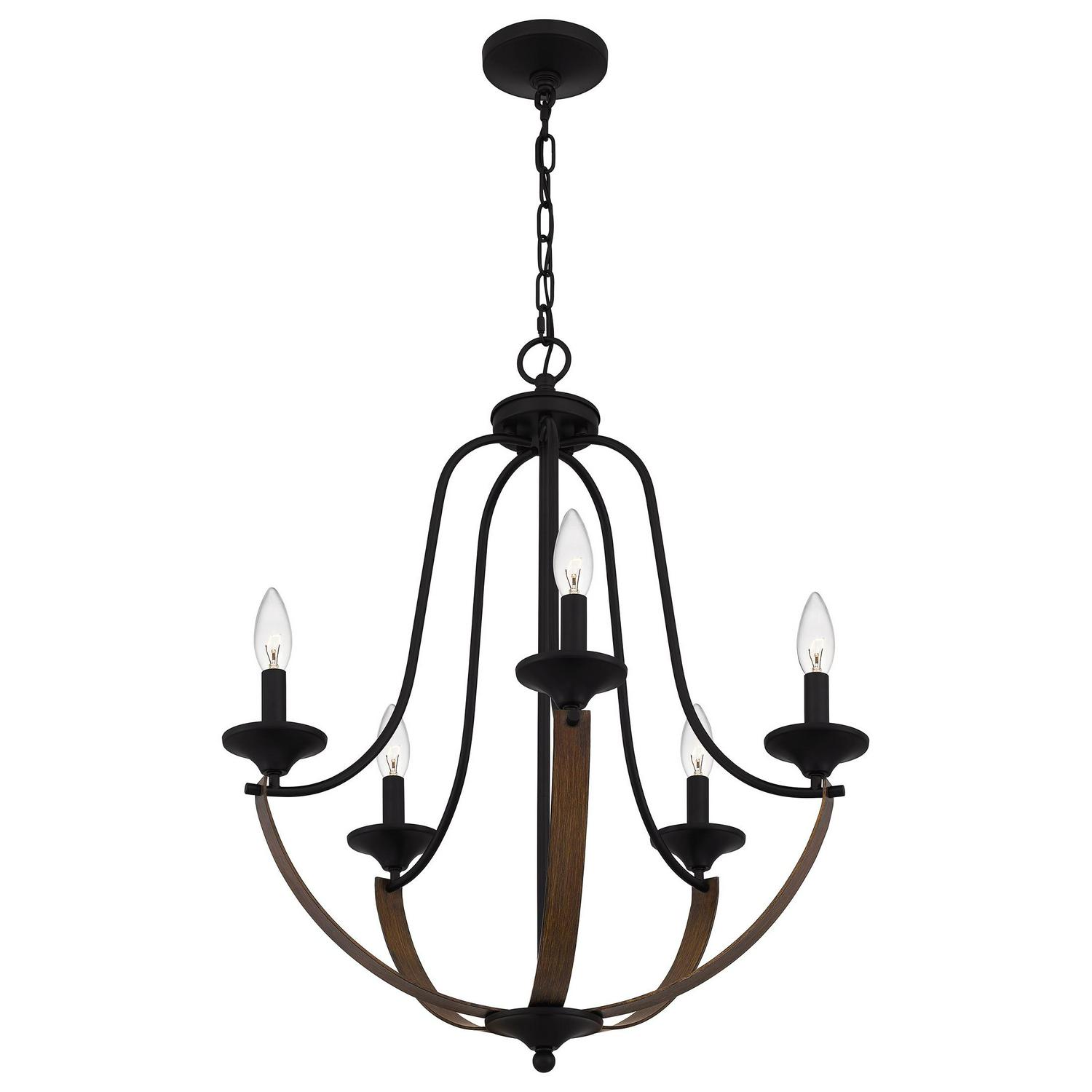 Ashley Harbour Jadewood 5-Light Matte Black Chandelier