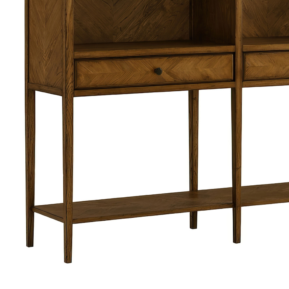 Oak Parquetry Open Bookcase   Transitional   Bookcases   by English Georgian America  Houzz