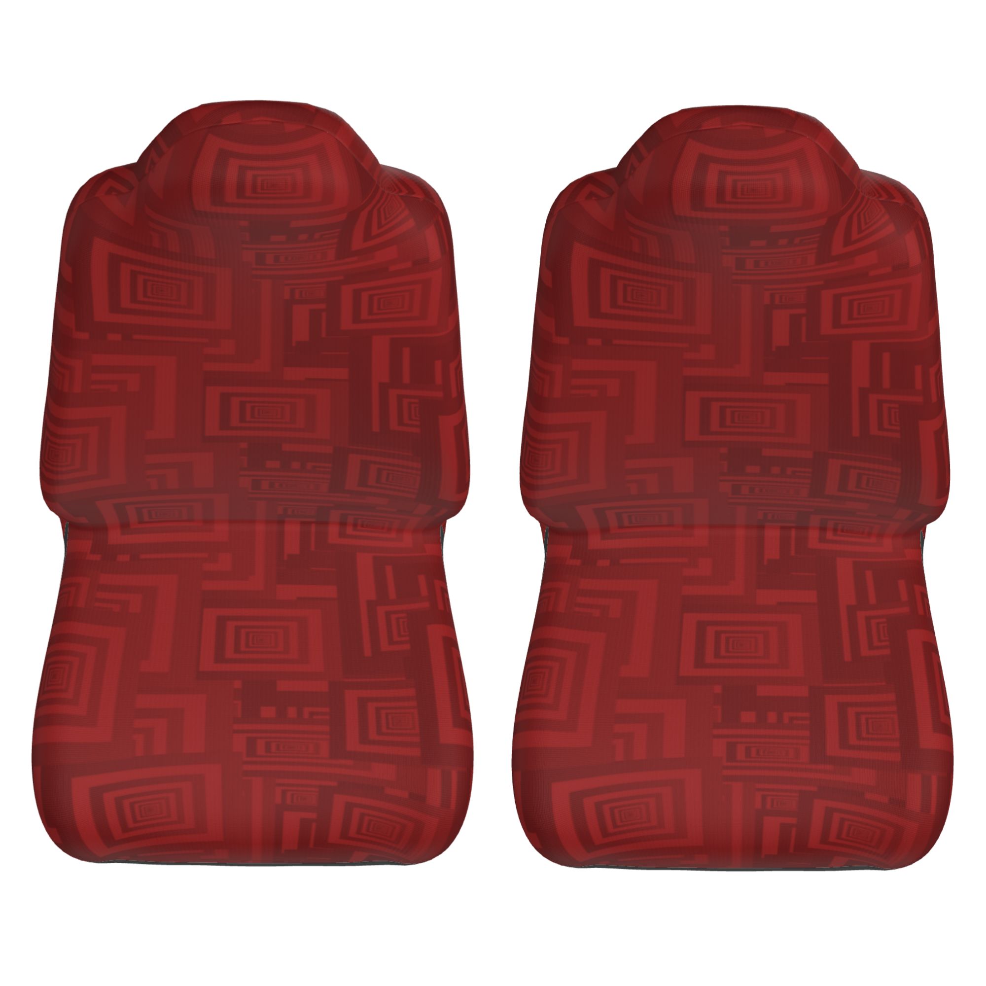 ZICANCN Car Seat Covers Front Seats Only，Maroon Abstract Geometry Automotive Seat Covers Protectors for Cars Trucks Suv 2 Pack