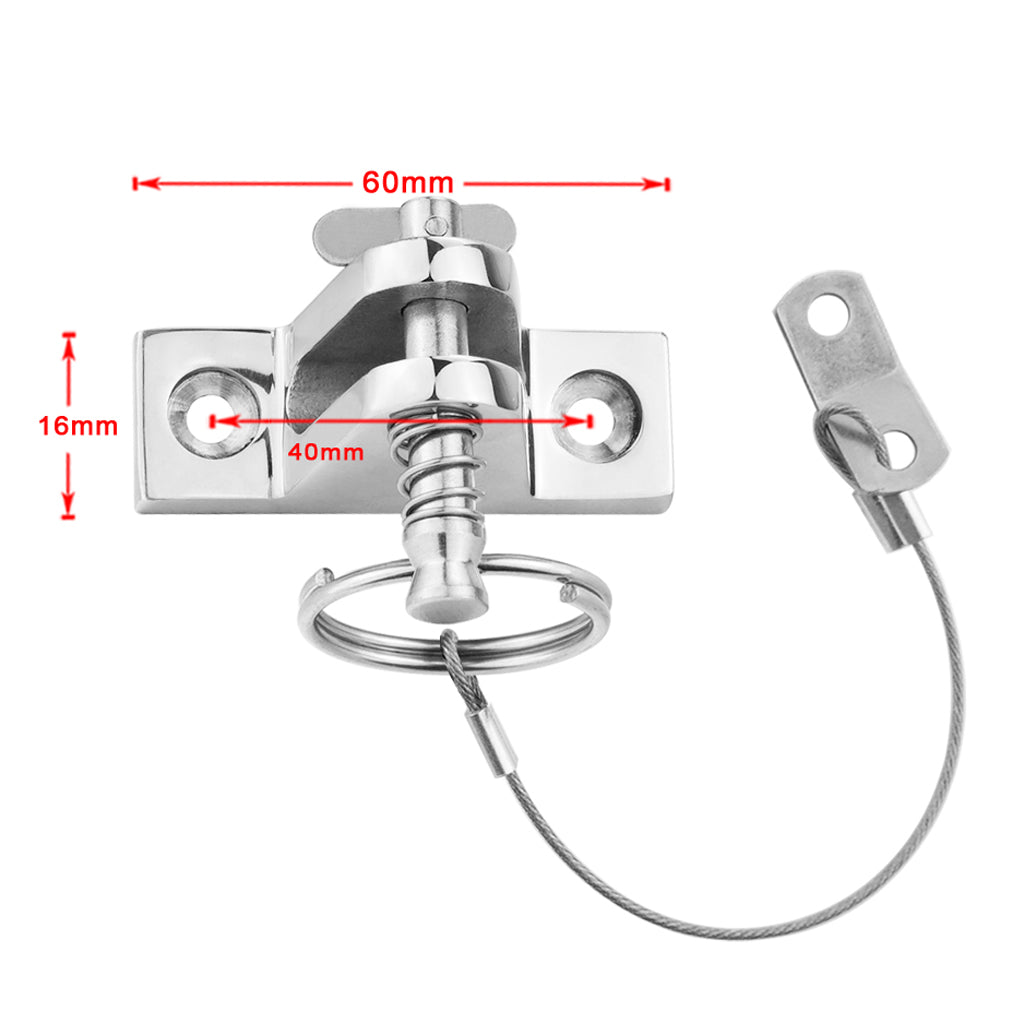 1 Piece Boat Bimini Top Fitting + 2 Pieces Screws Kayak Deck Hinge Bracket with Pin And Lanyard