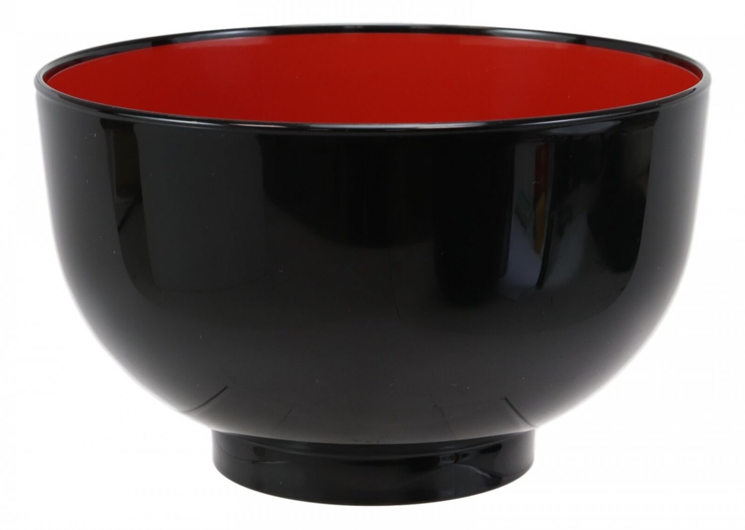 1 Japanese Traditional Black Red Lacquer Copolymer Plastic Large Ramen Bowl 38oz EBR02