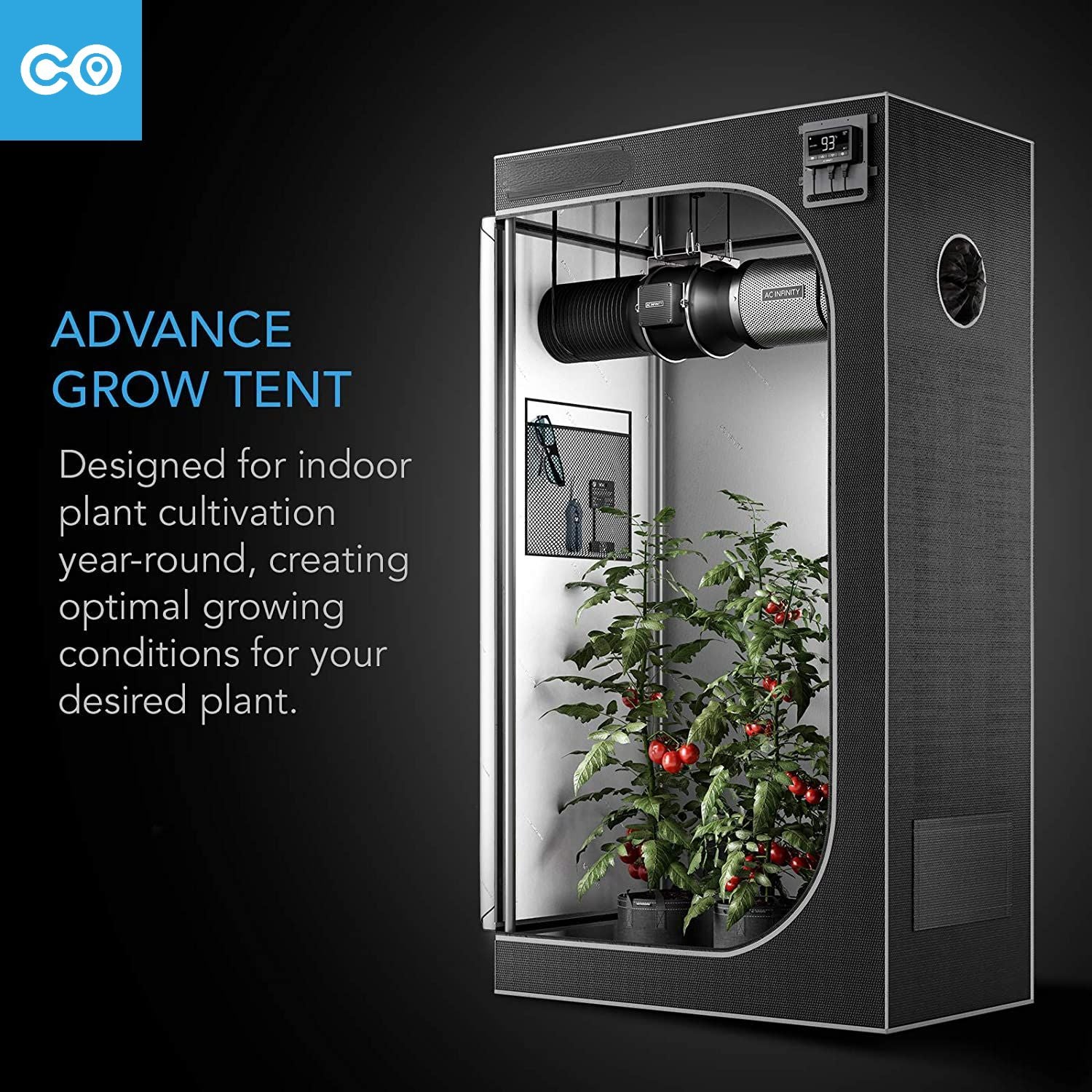 CLOUDLAB 422 Advance Grow Tent  24\u201Dx24\u201Dx48\u201D Thickest 1 in. Poles  Highest Density 2000D Diamond Mylar Canvas  2x2 for Hydroponics Indoor Growing