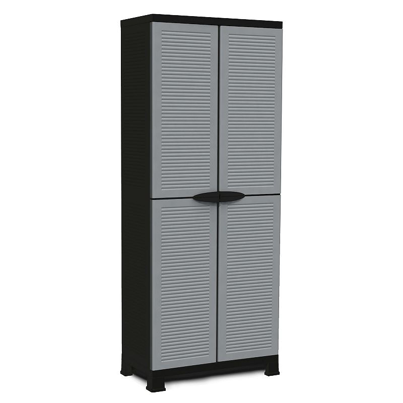 RAM Quality Products PRESTIGE UTILITY 3 Shelf Lockable Storage Cabinet， Gray