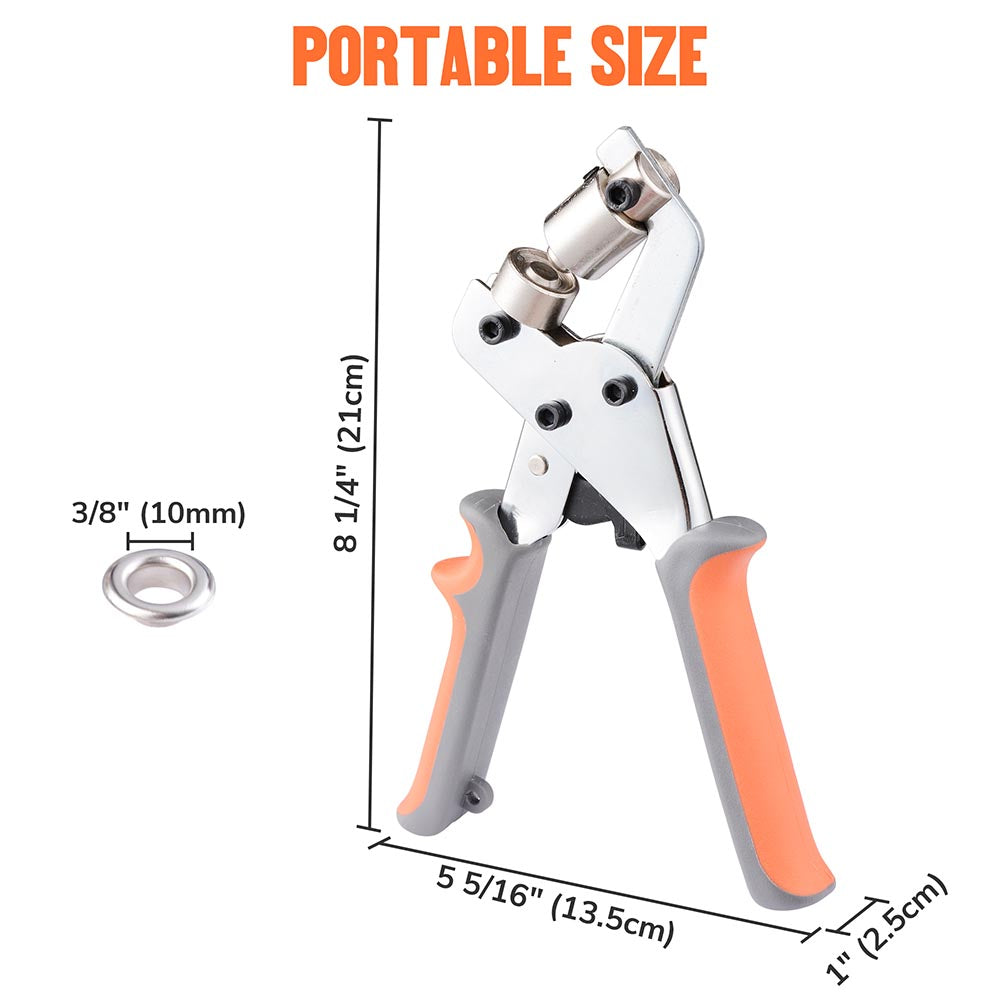 Yescom 10mm Portable Eyelet Grommet Plier Punch Tool & 500 Grommets