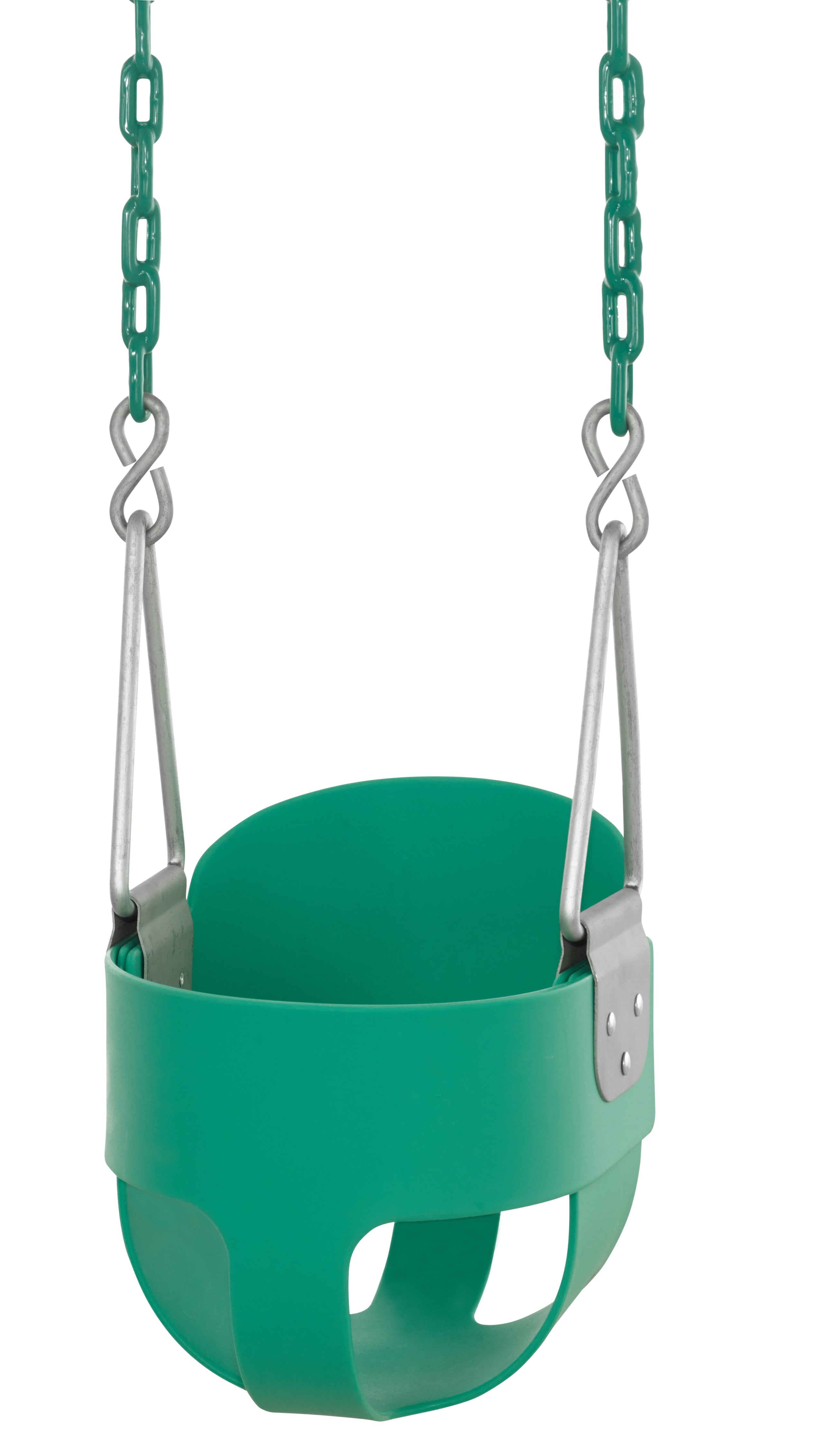 Machrus Swingan High Back， Full Bucket Toddler and Baby Swing with Vinyl Coated Chain - Fully Assembled - Green