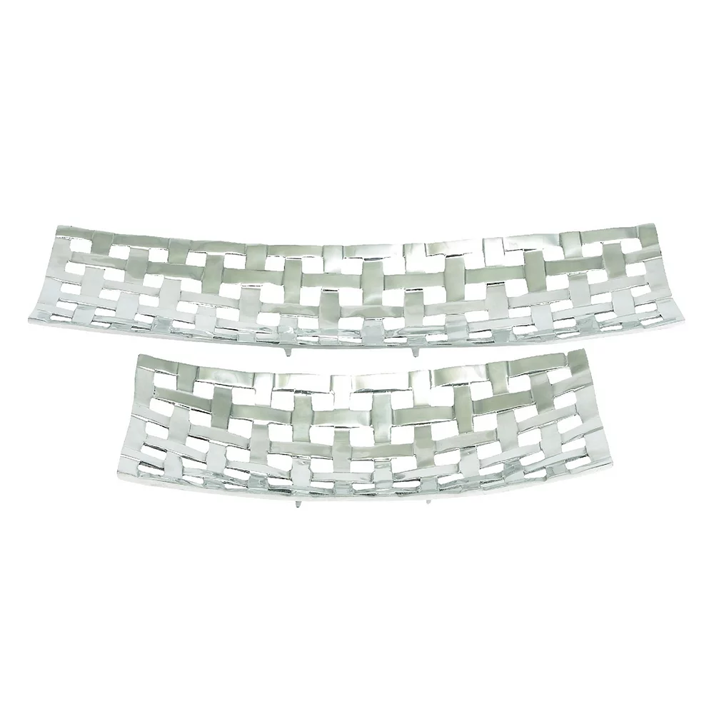 Woven Aluminum Decorative Tray 2-piece Set