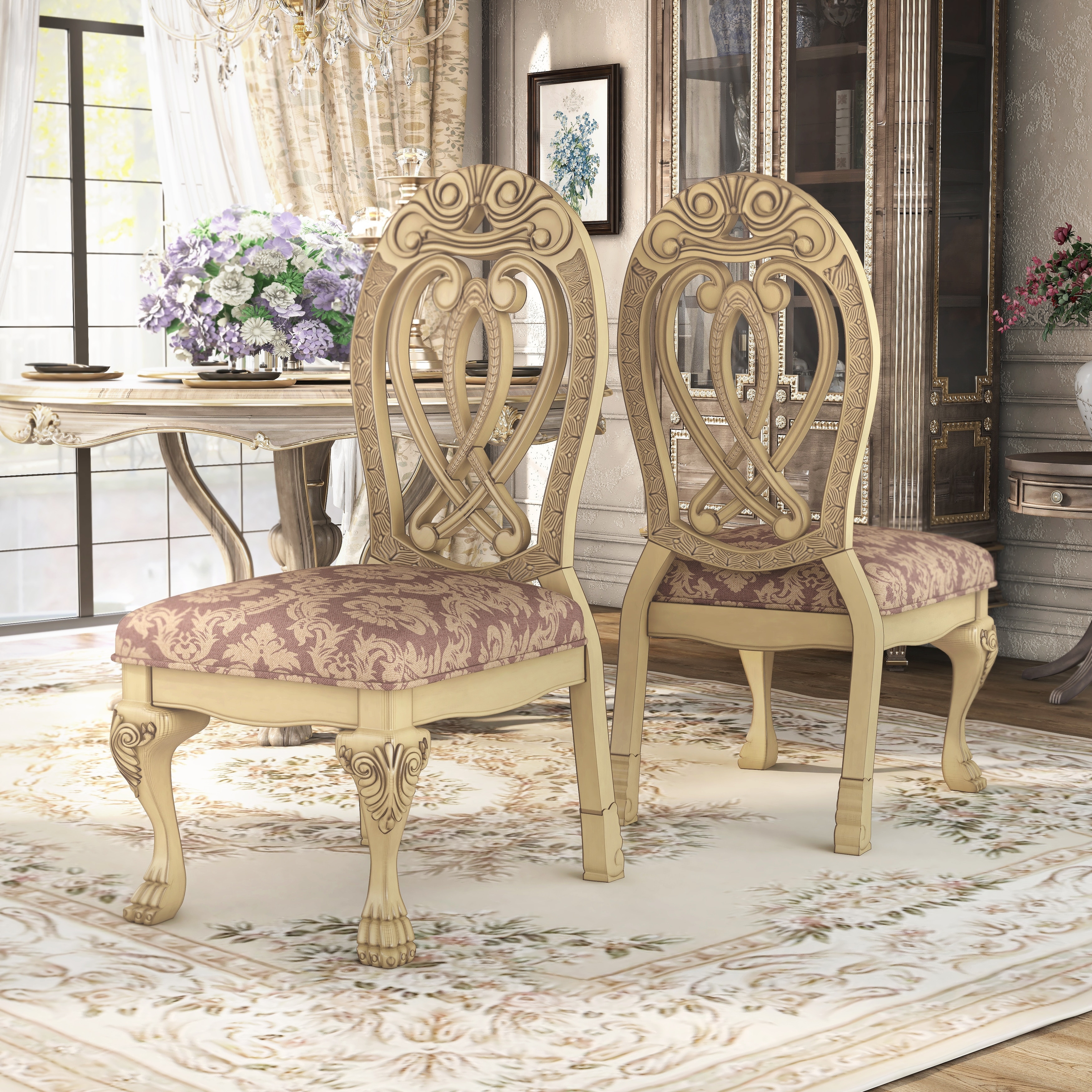 Furniture of America Moka Traditional Vintage Formal Dining Chairs (Set of 2)