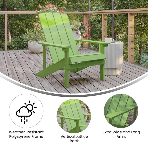 Merrick Lane All weather Poly Resin Wood Adirondack Chair