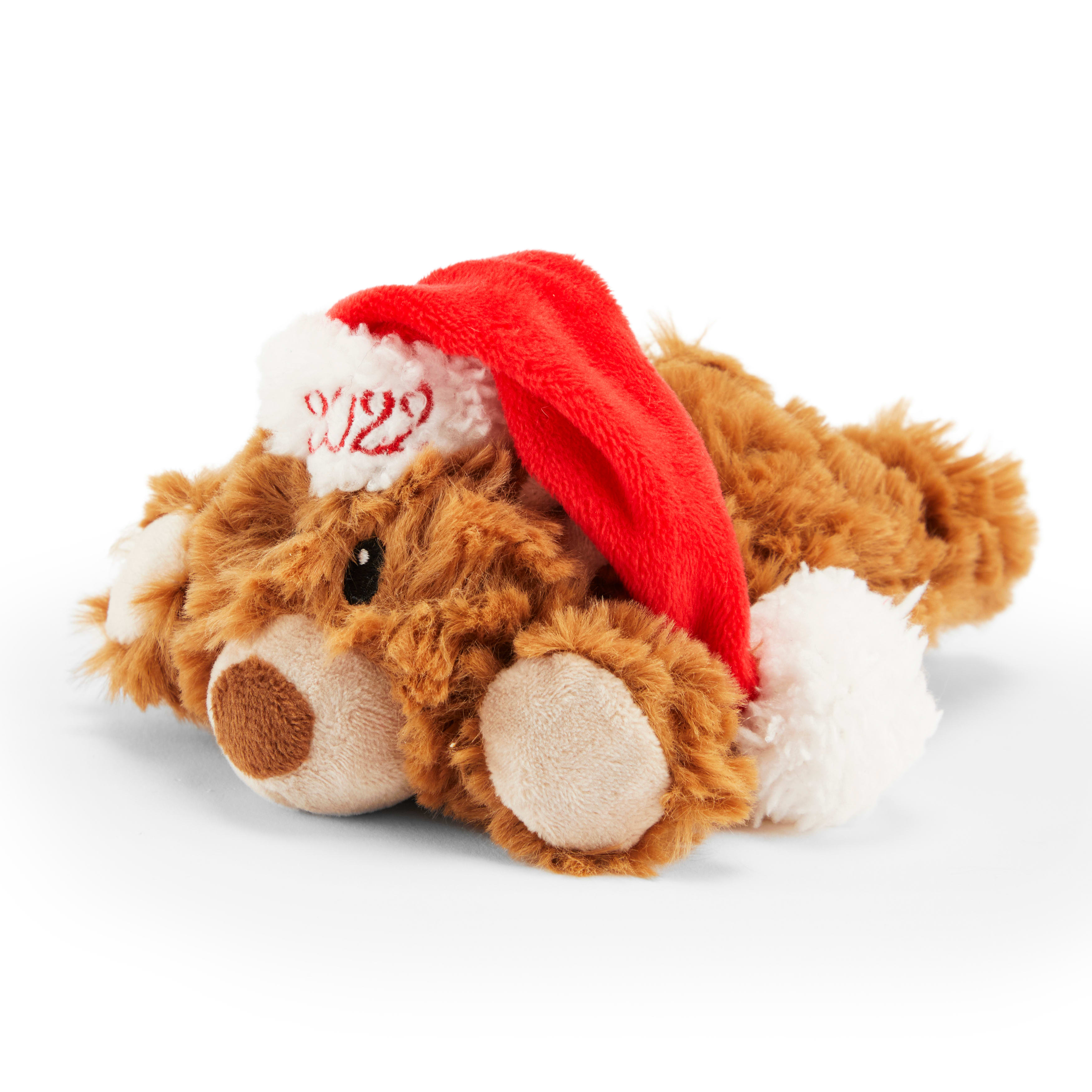 More and Merrier Plush Santa Snuggles Dog Toy， Small