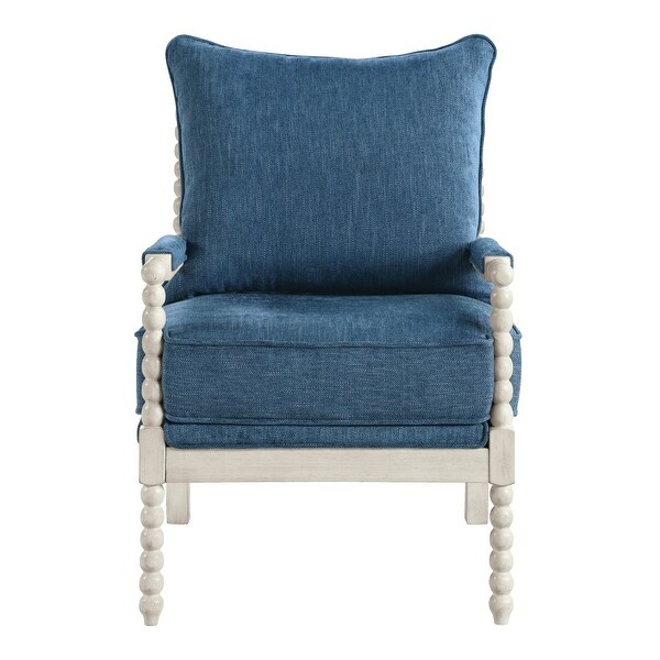 Kaylee Spindle Chair in Fabric with White Frame