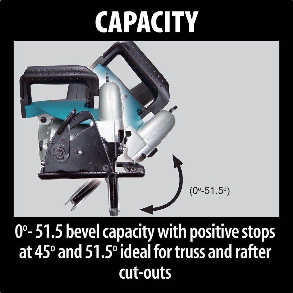 Makita 15 Amp 7-14 in. Corded Hypoid Circular Saw with 51.5 degree Bevel Capacity and 24T Carbide Blade 5477NB