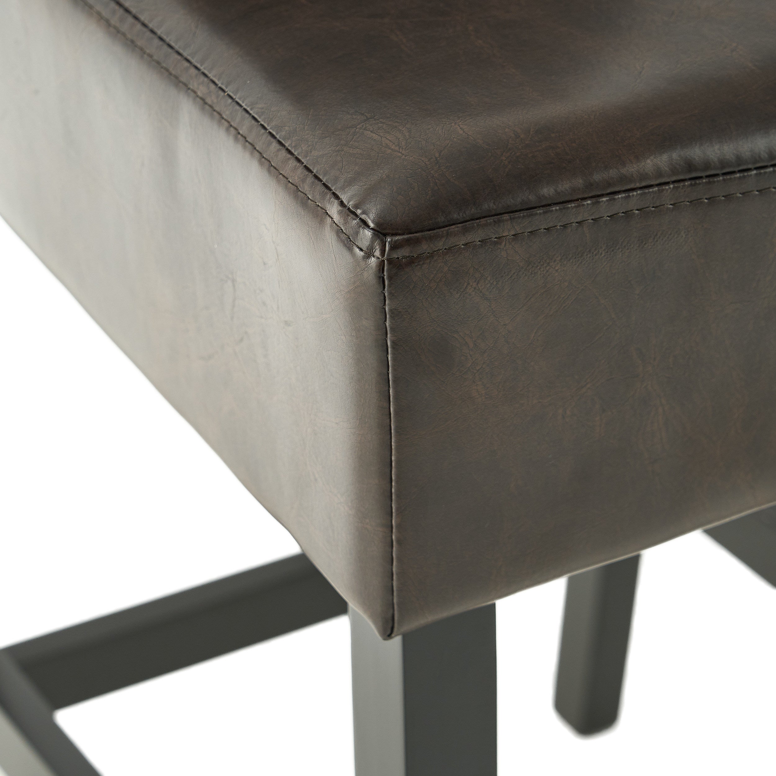 Seigel 19-Inch Brown Bonded Leather Counter Stool (Set of 2)