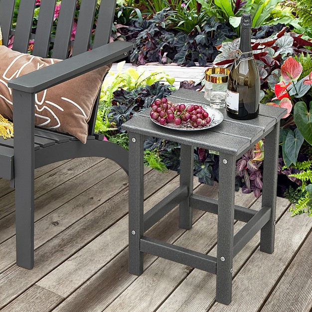 Costway 14 x27 x27 Patio Adirondack Side End Table Hdpe Square Weather Resistant Garden Black brown grey white