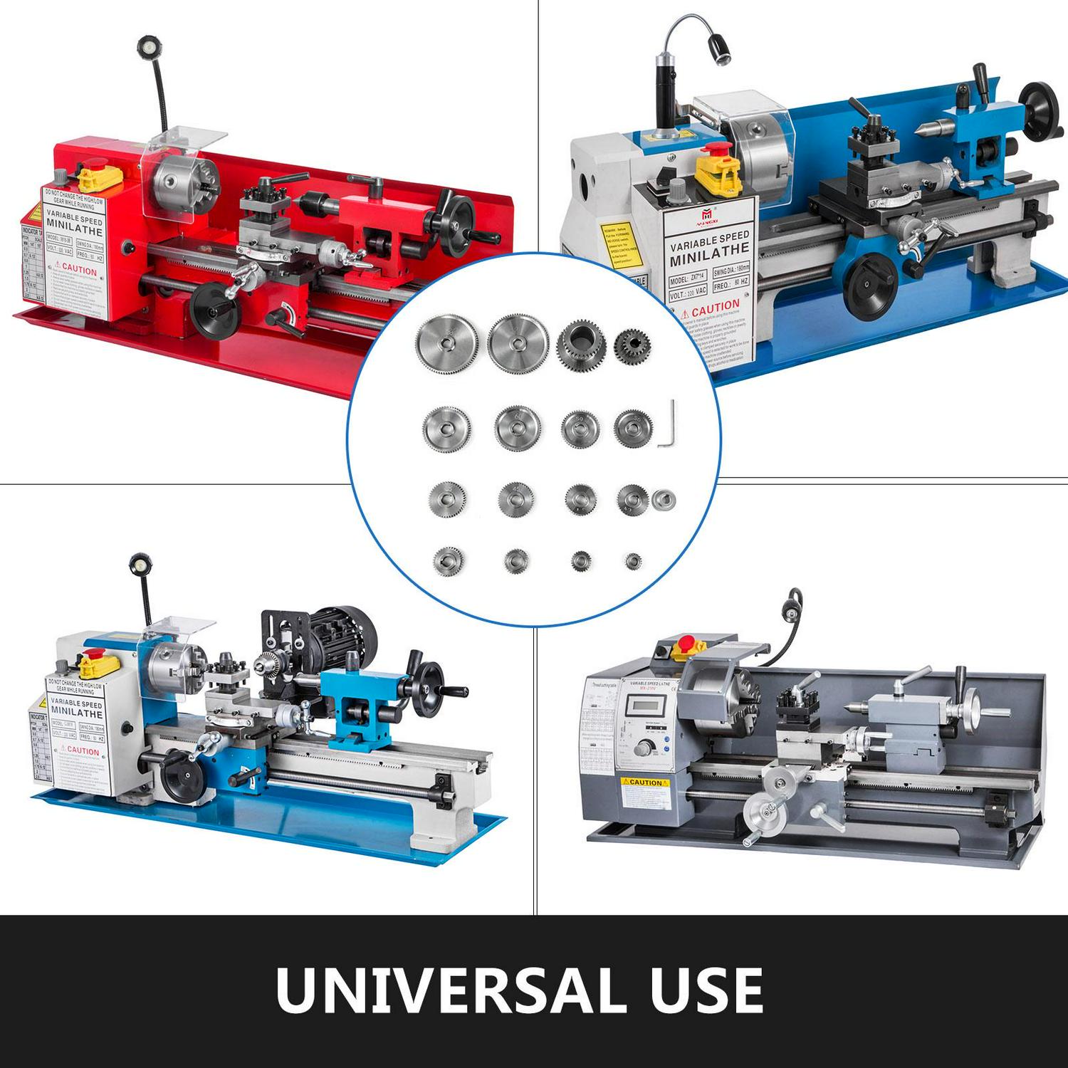 VEVOR 17pcs/Set CJ0618 Lathe Mini Lathe Gears Metal Cutting Machine Gears Lathe Gears Metal Exchange Gear